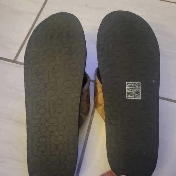 Coach mens flip flops size 11 signature canvas - Picture 4 of 5